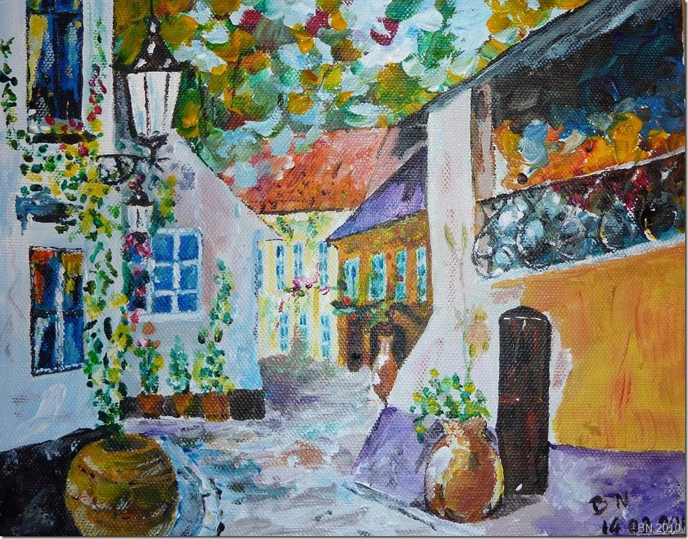 A l’heure de la sieste, acrylique de Béhenne
