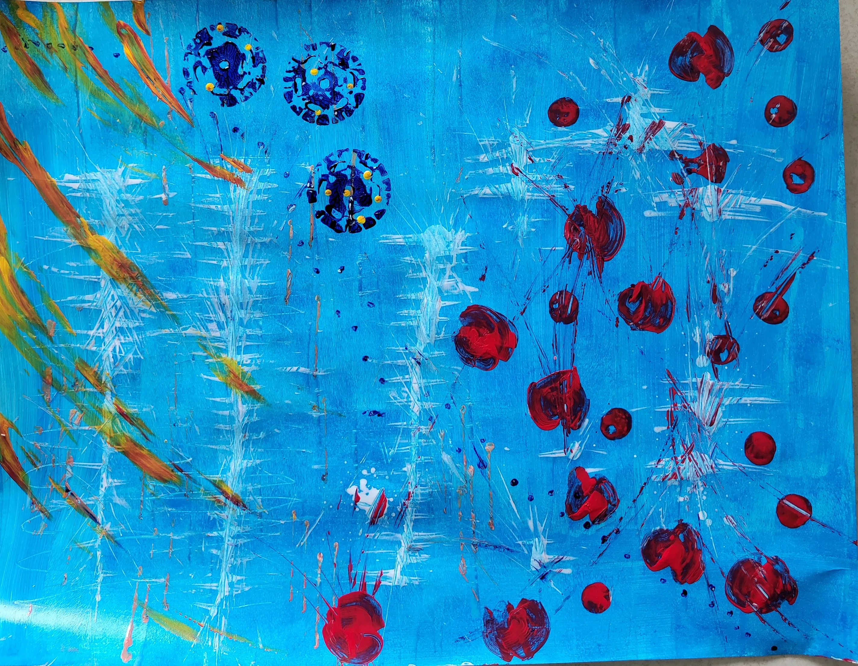 Abstraction à la main 2, acrylique de Béhenne