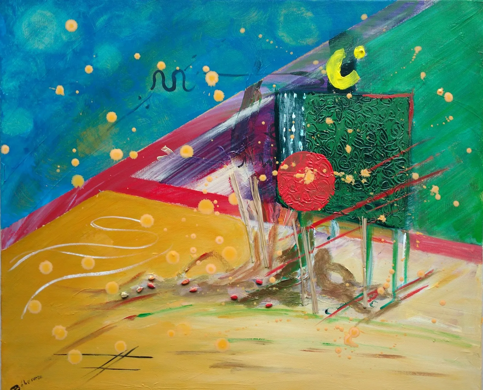 Le cirque de Clémentine, acrylique de Béhenne