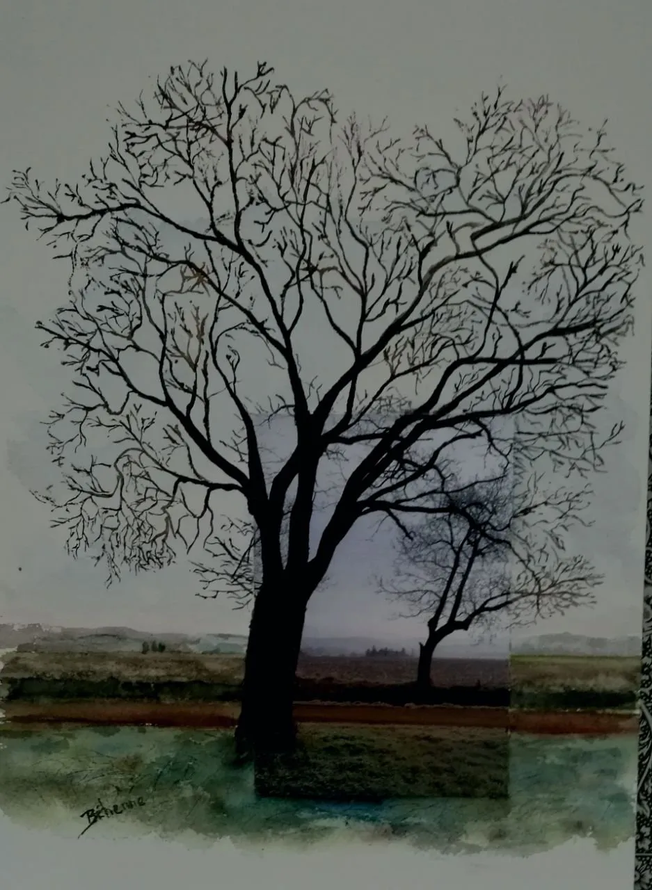 Arbre photo peinture, aquarelle de Béhenne