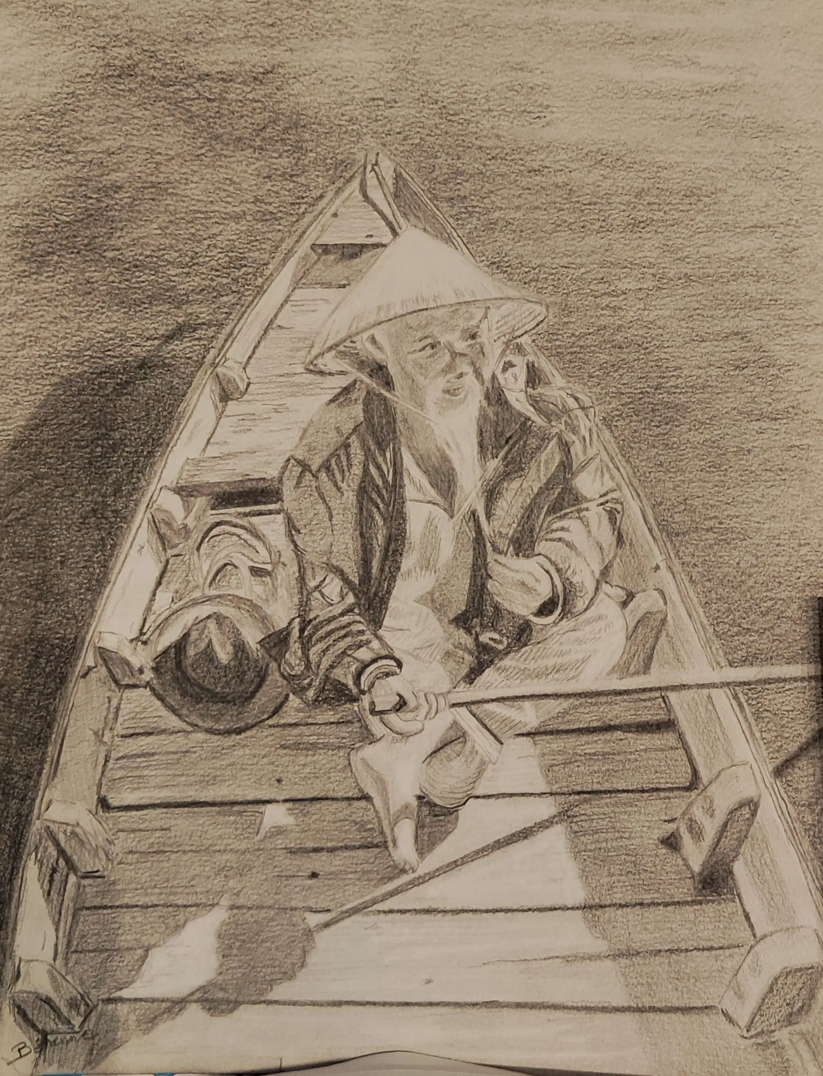 Au fil de l'eau, dessin de Béhenne