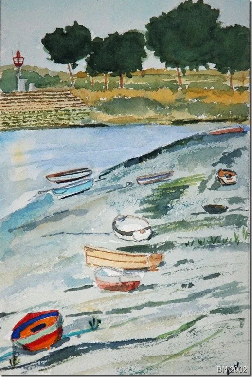 Baie de Somme, aquarelle de Béhenne