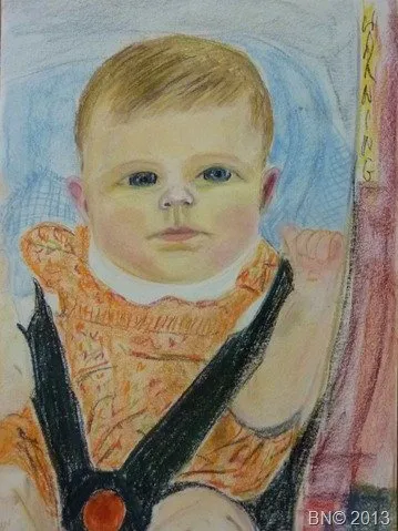 Bébé “on the road again”, pastel de Béhenne