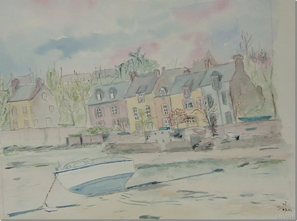 Bords de Rance, aquarelle de Béhenne
