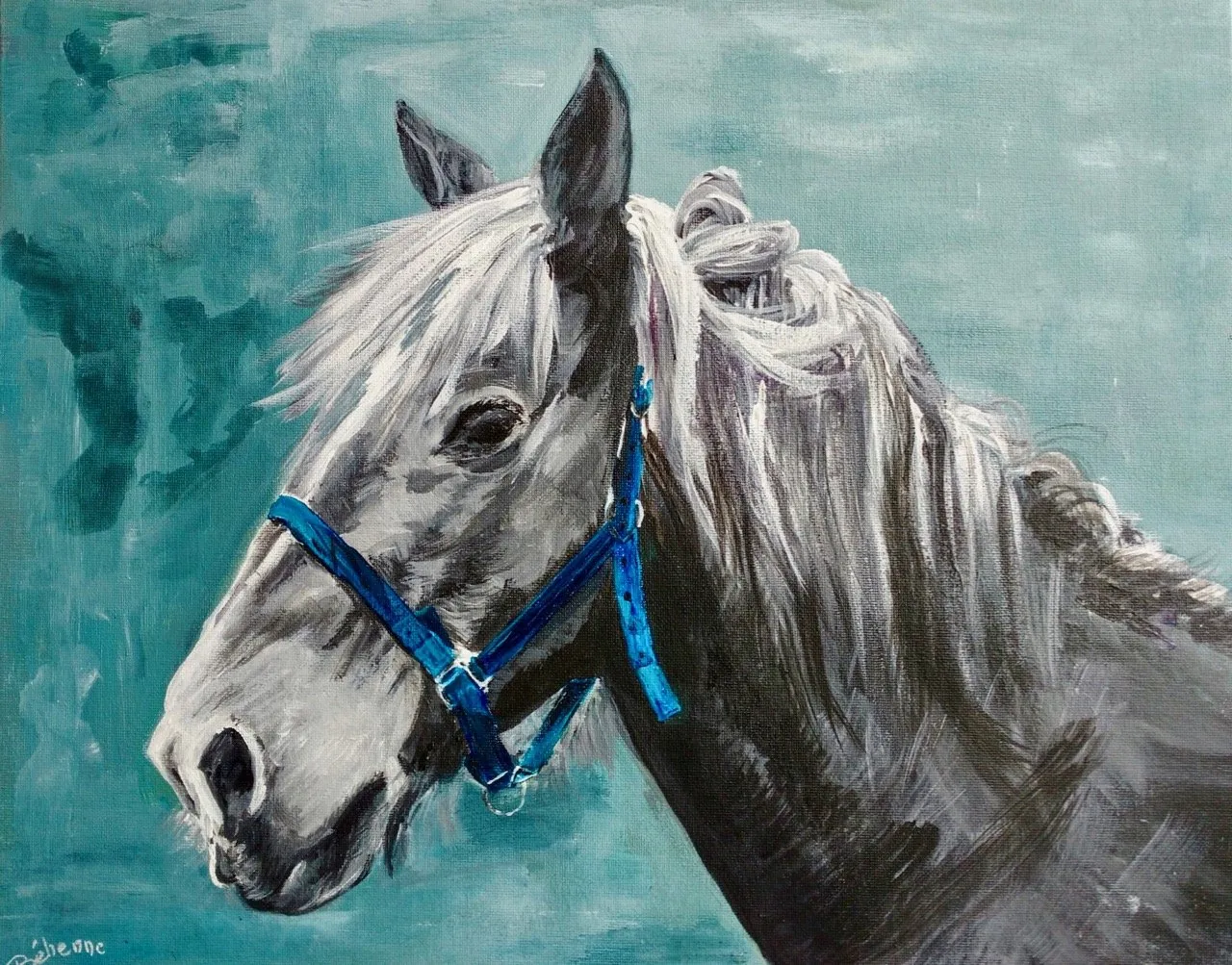 Cheval stylisé, acrylique de Béhenne