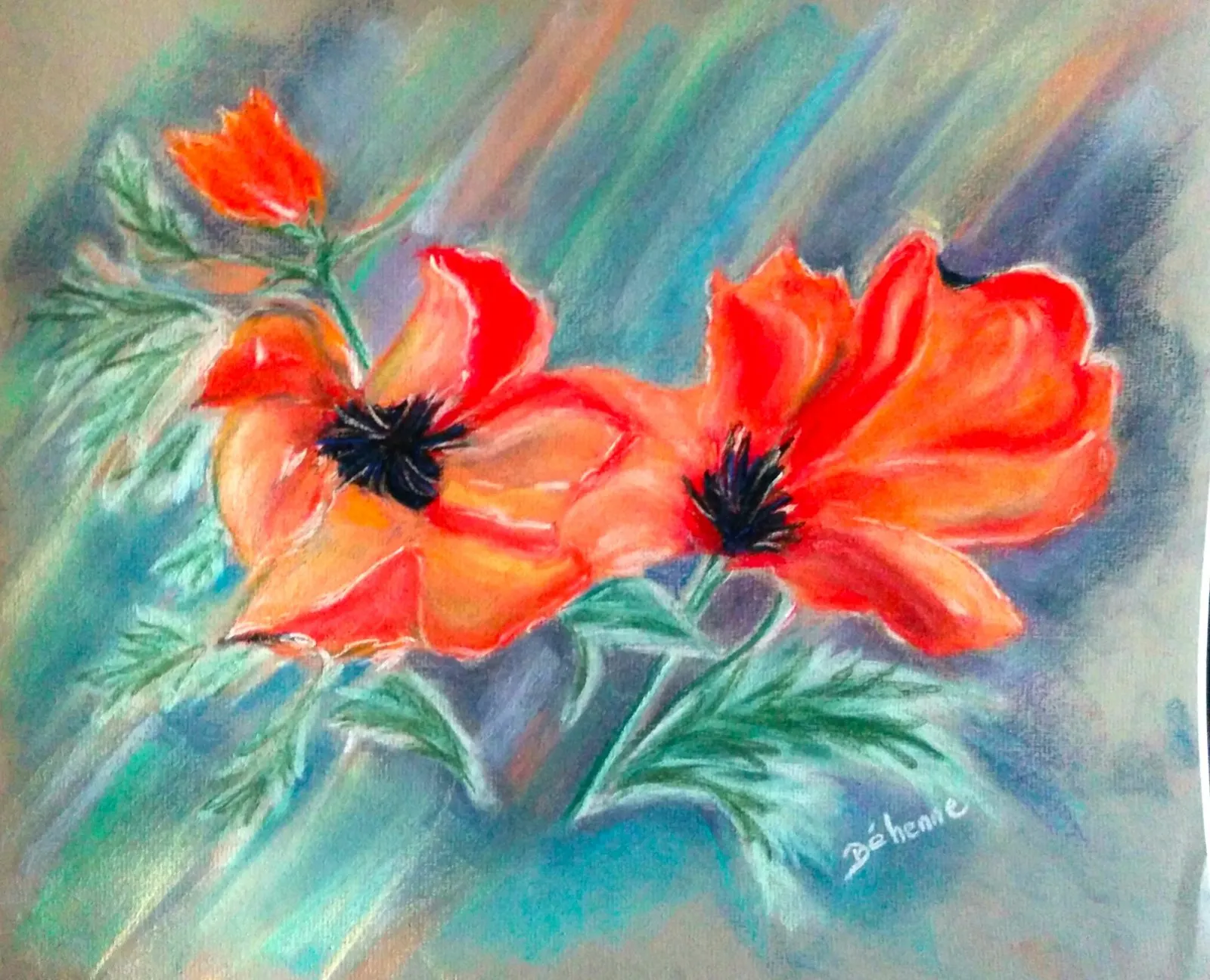 Coquelicots, pastel de Béhenne