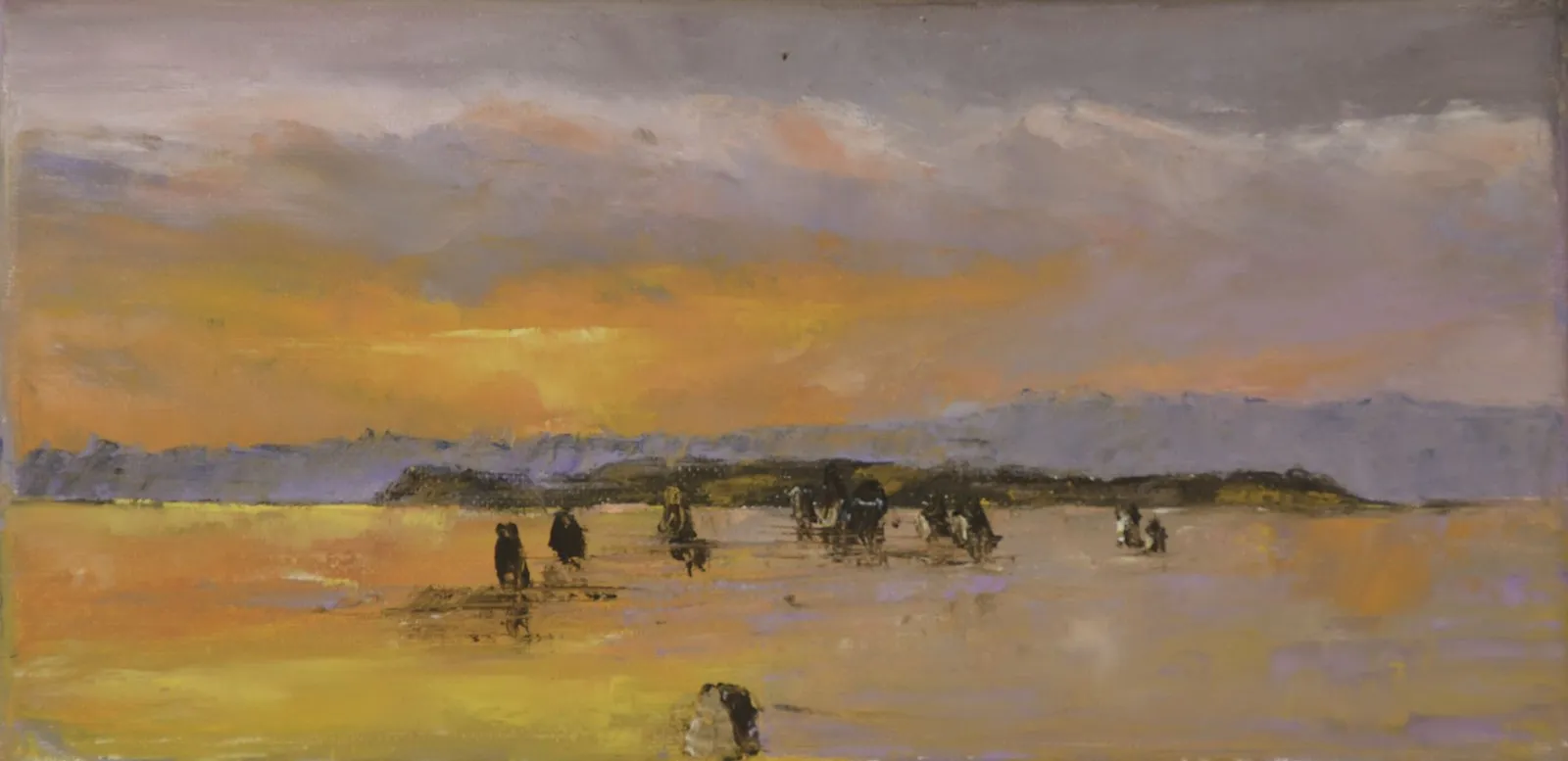 Coucher de soleil, huile de Béhenne