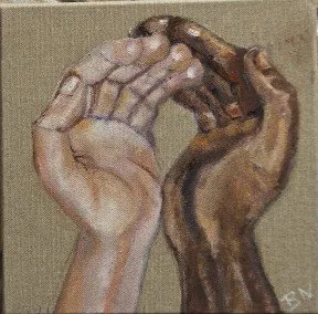 Deux mains, peut-etre, huile de Béhenne