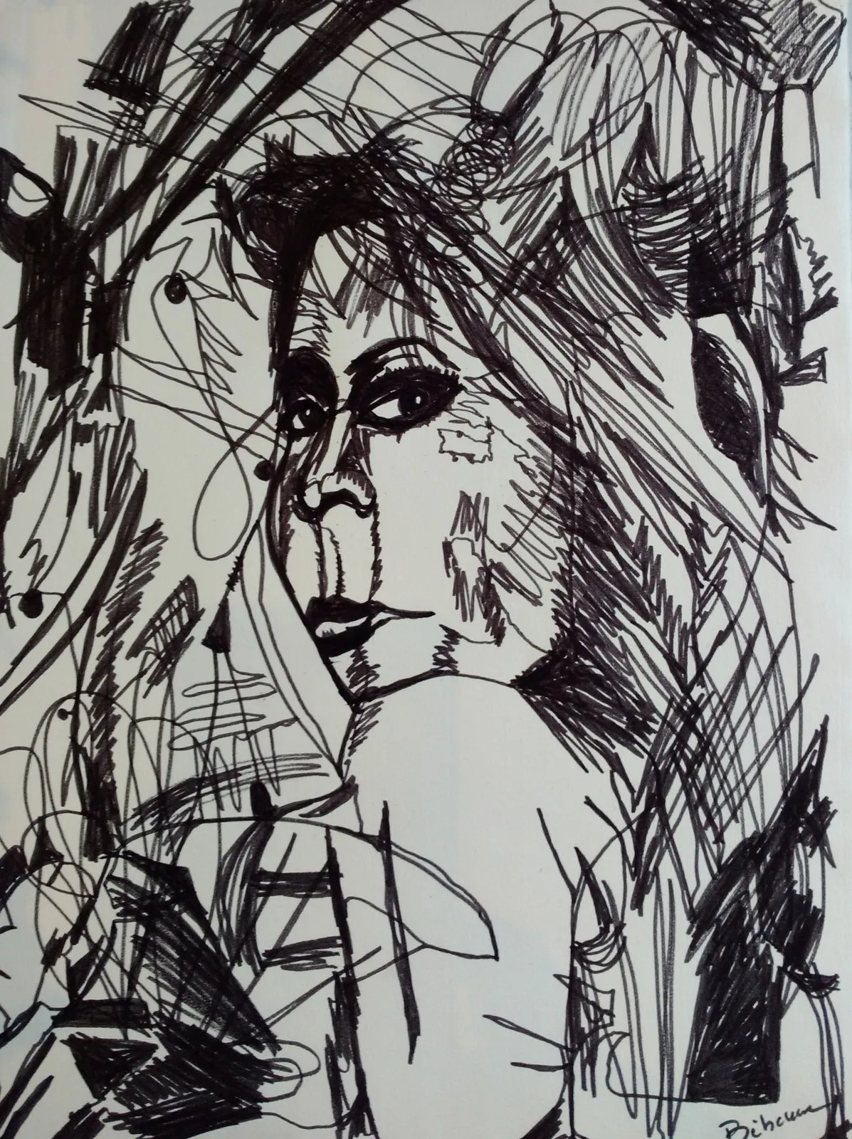 D'un trait de crayon 3ème essai, dessin de Béhenne