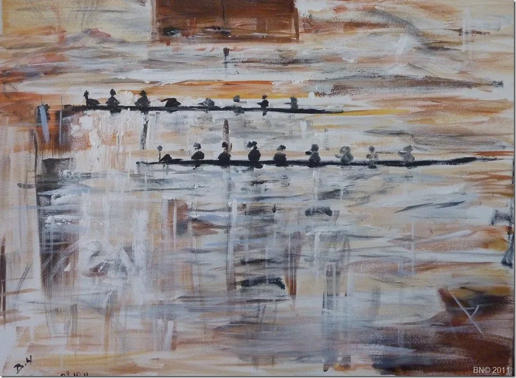 Entrainement matinal, acrylique de Béhenne