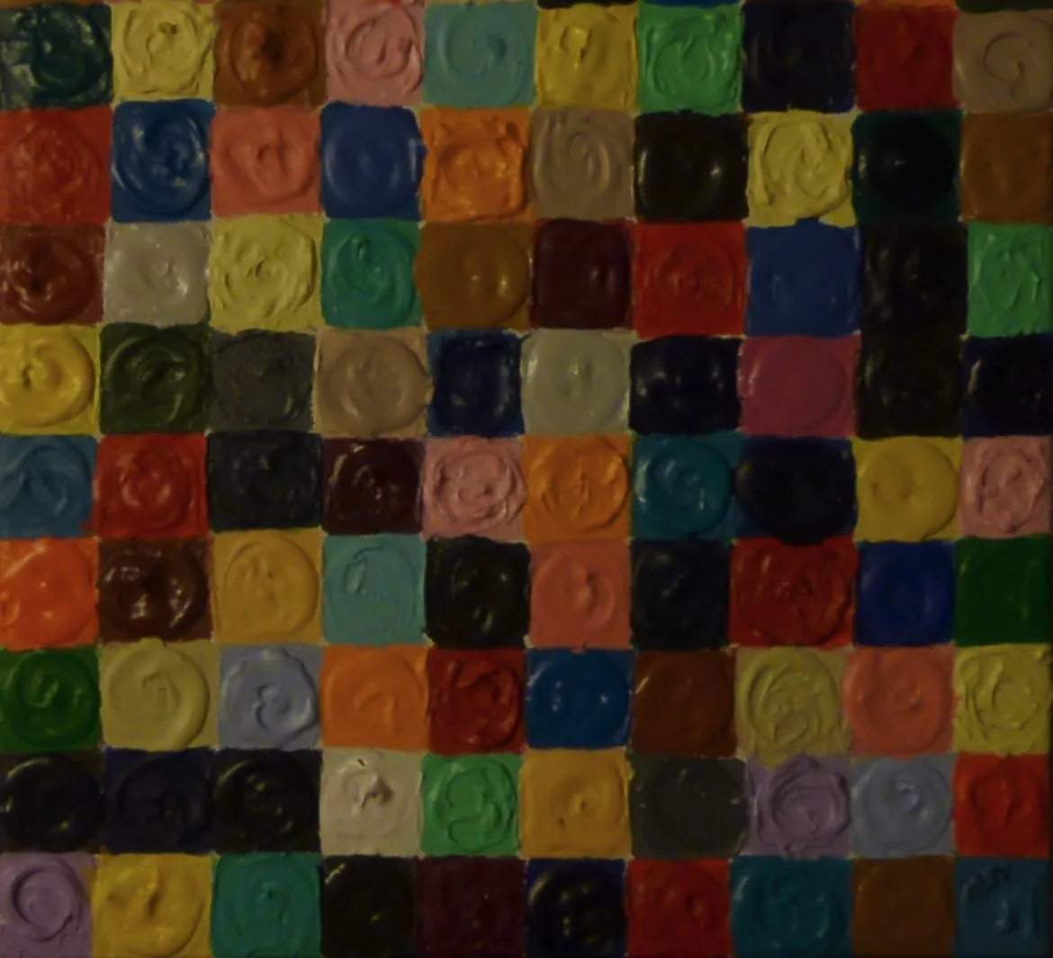 Farandole de couleurs (initialement : arc en ciel de la terre malade), acrylique de Béhenne
