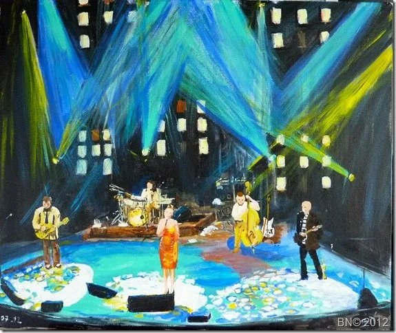 Imelda may à l’olympia, acrylique de Béhenne