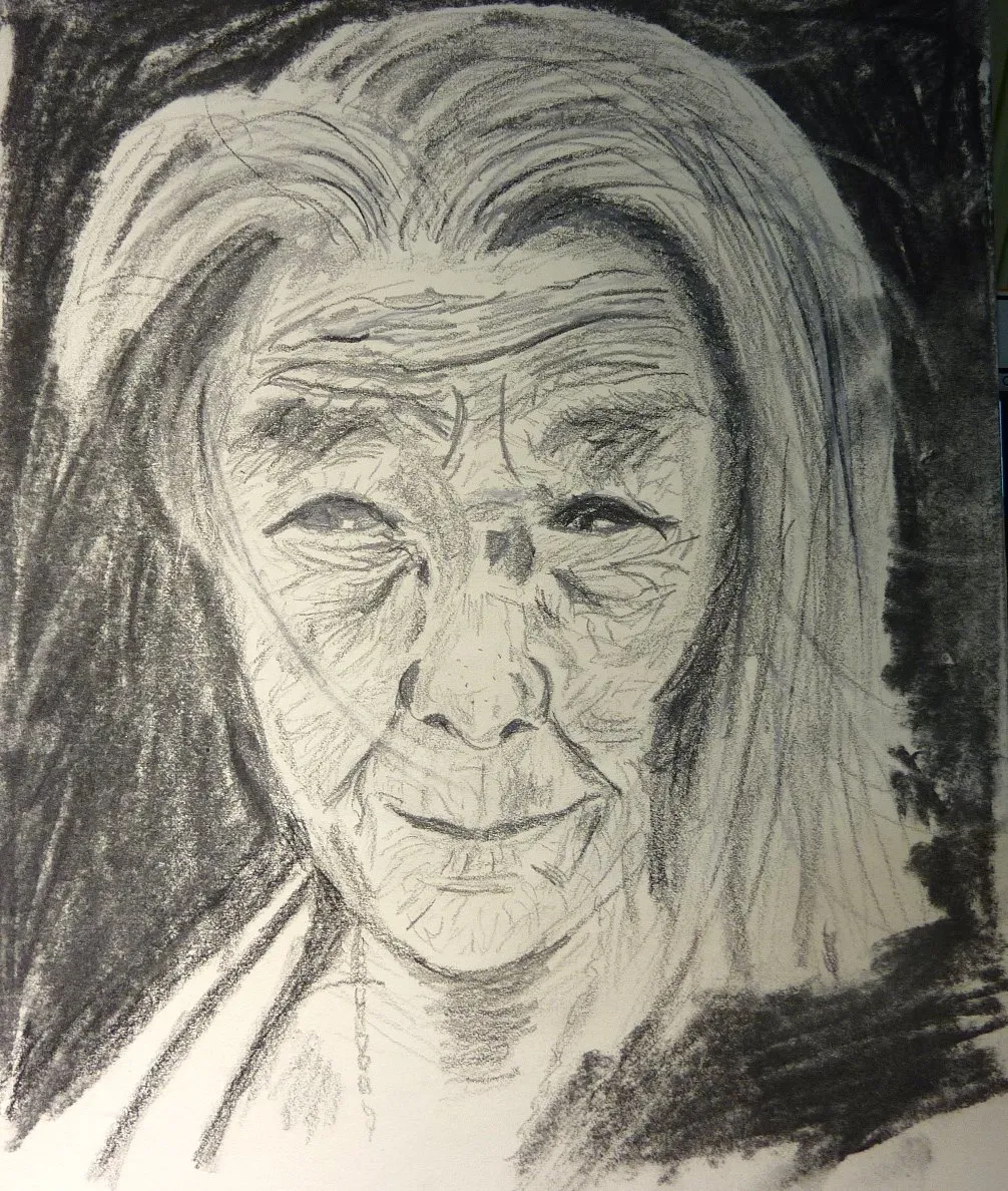 Viellesse..., dessin de Béhenne