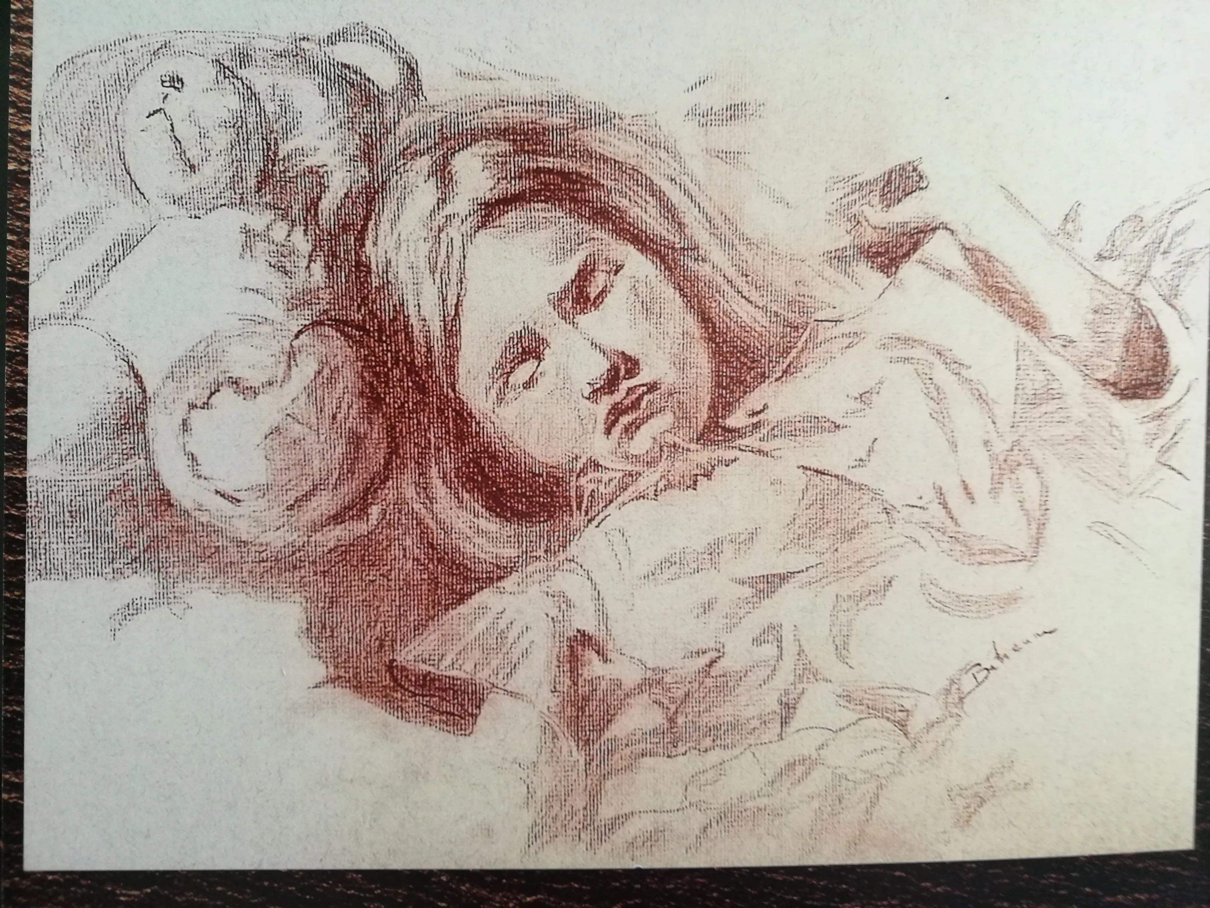 La fillette endormie, dessin de Béhenne