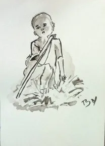 Le petit garçon, encre de Béhenne