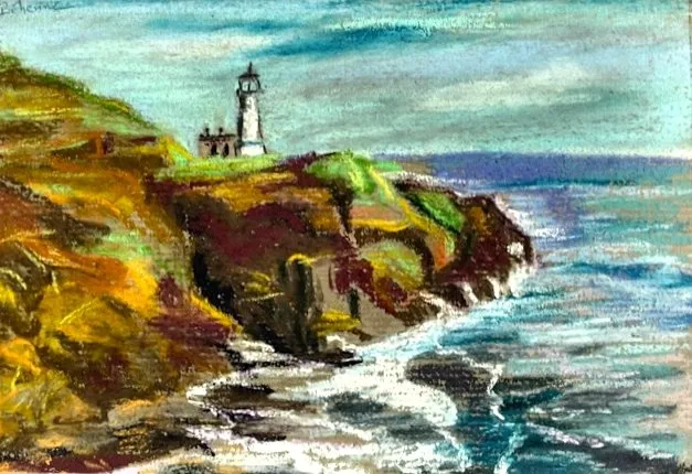 Le phare..., pastel de Béhenne