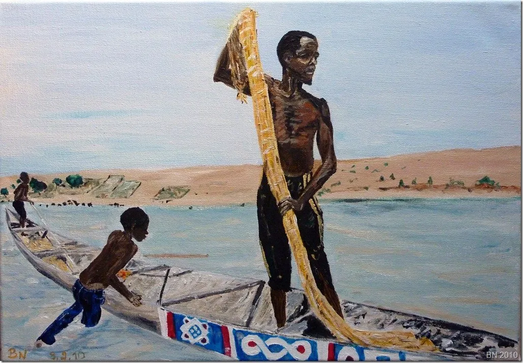 Les fils du fleuve, acrylique de Béhenne