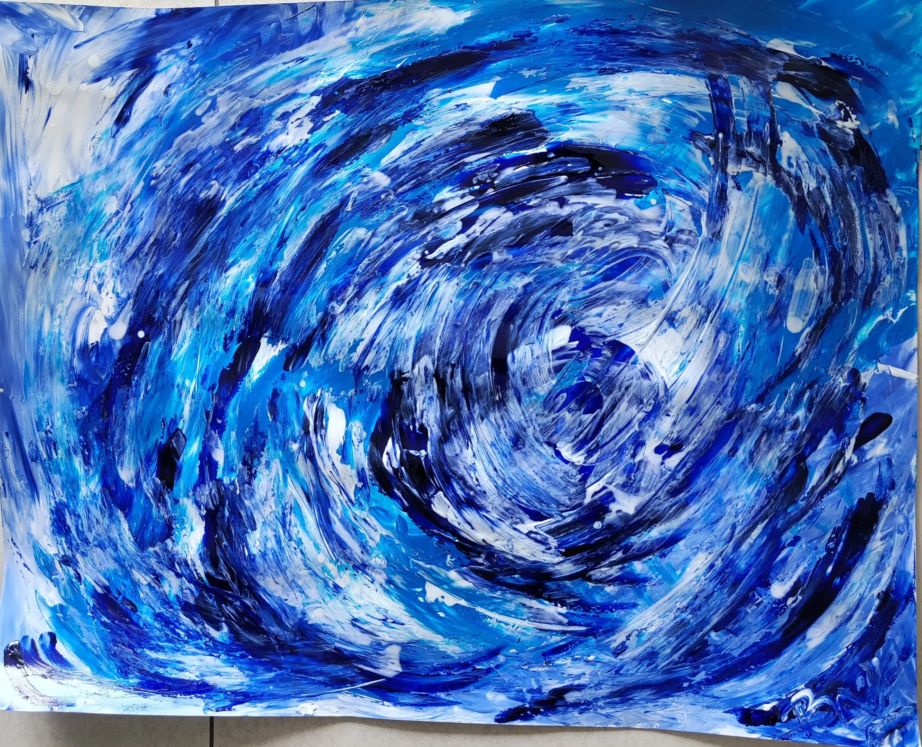 Lumières dans la spirale, acrylique de Béhenne