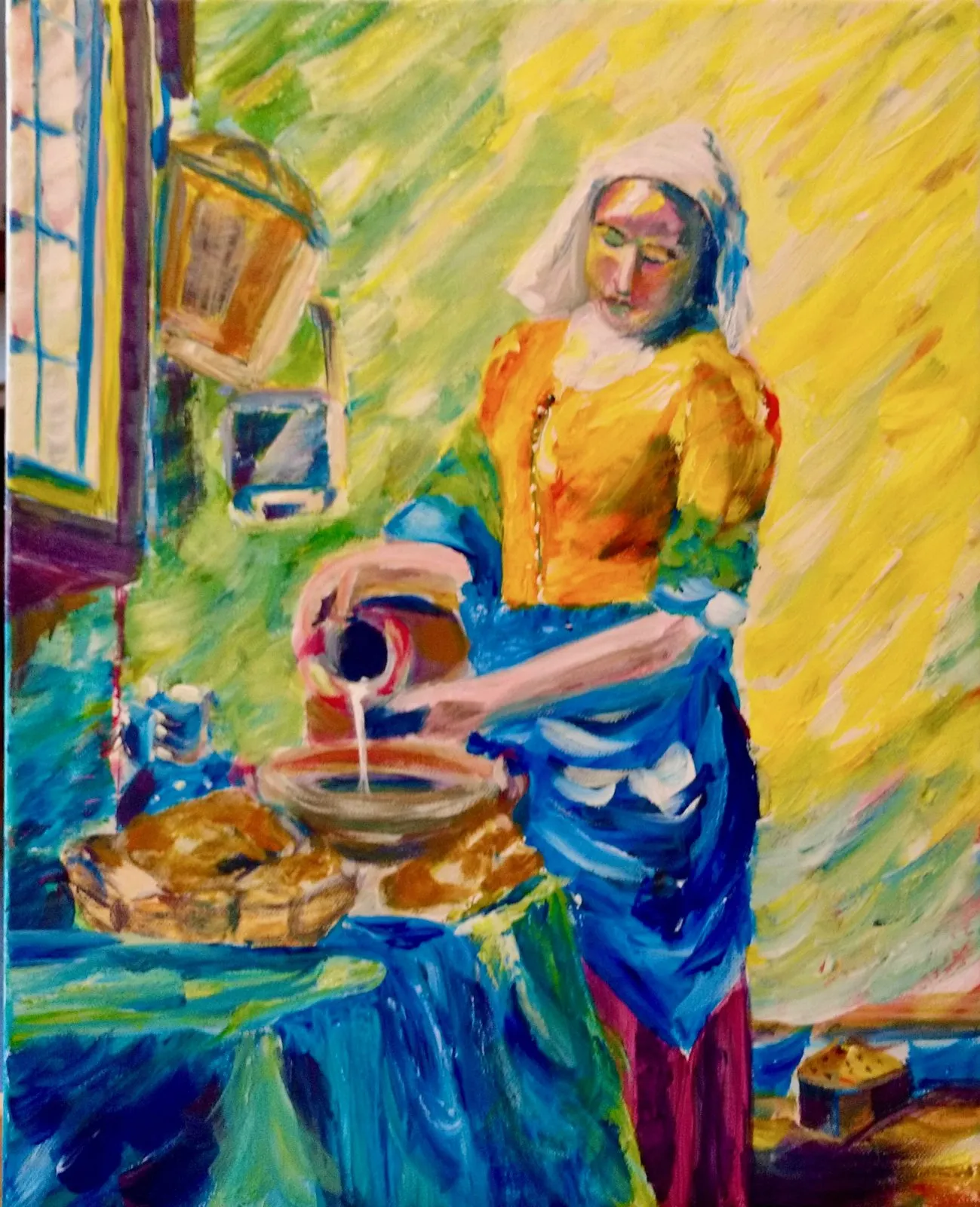 Ma laitière, acrylique de Béhenne