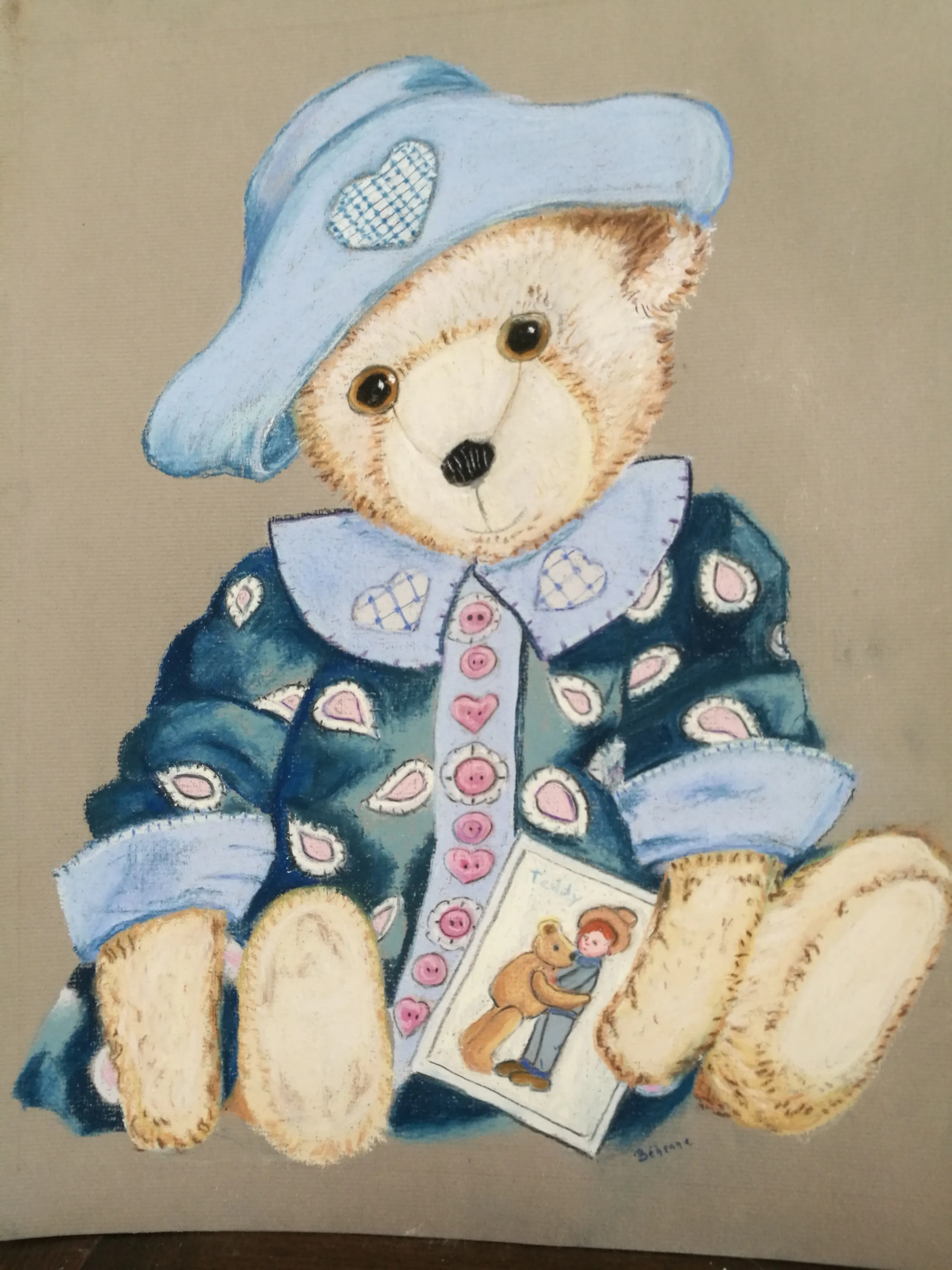 Nounours pour Ange, pastel de Béhenne