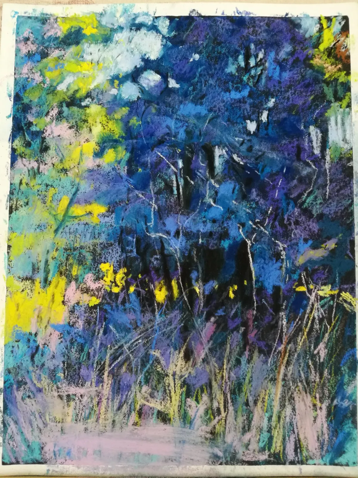 Paysage bucolique, pastel de Béhenne