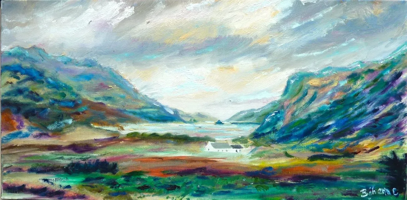 Paysage d'Ecosse, huile de Béhenne
