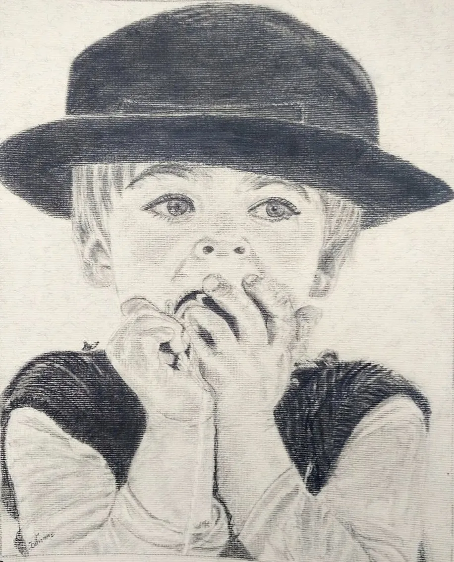 Petit gars au chapeau, dessin de Béhenne