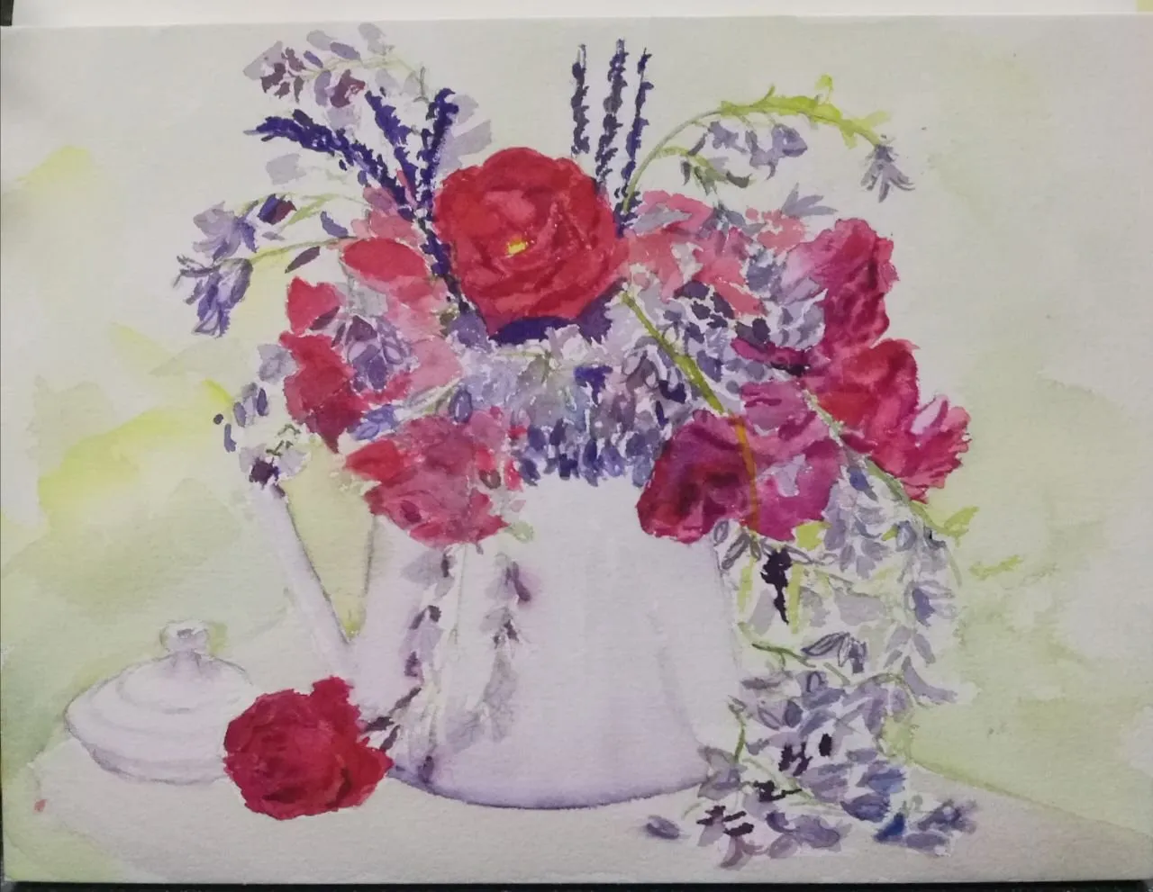 Bouquet tout frais, aquarelle de Béhenne