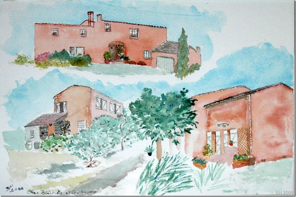 Pourrières, aquarelle de Béhenne