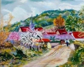 Printemps en normandie, pastel de Béhenne