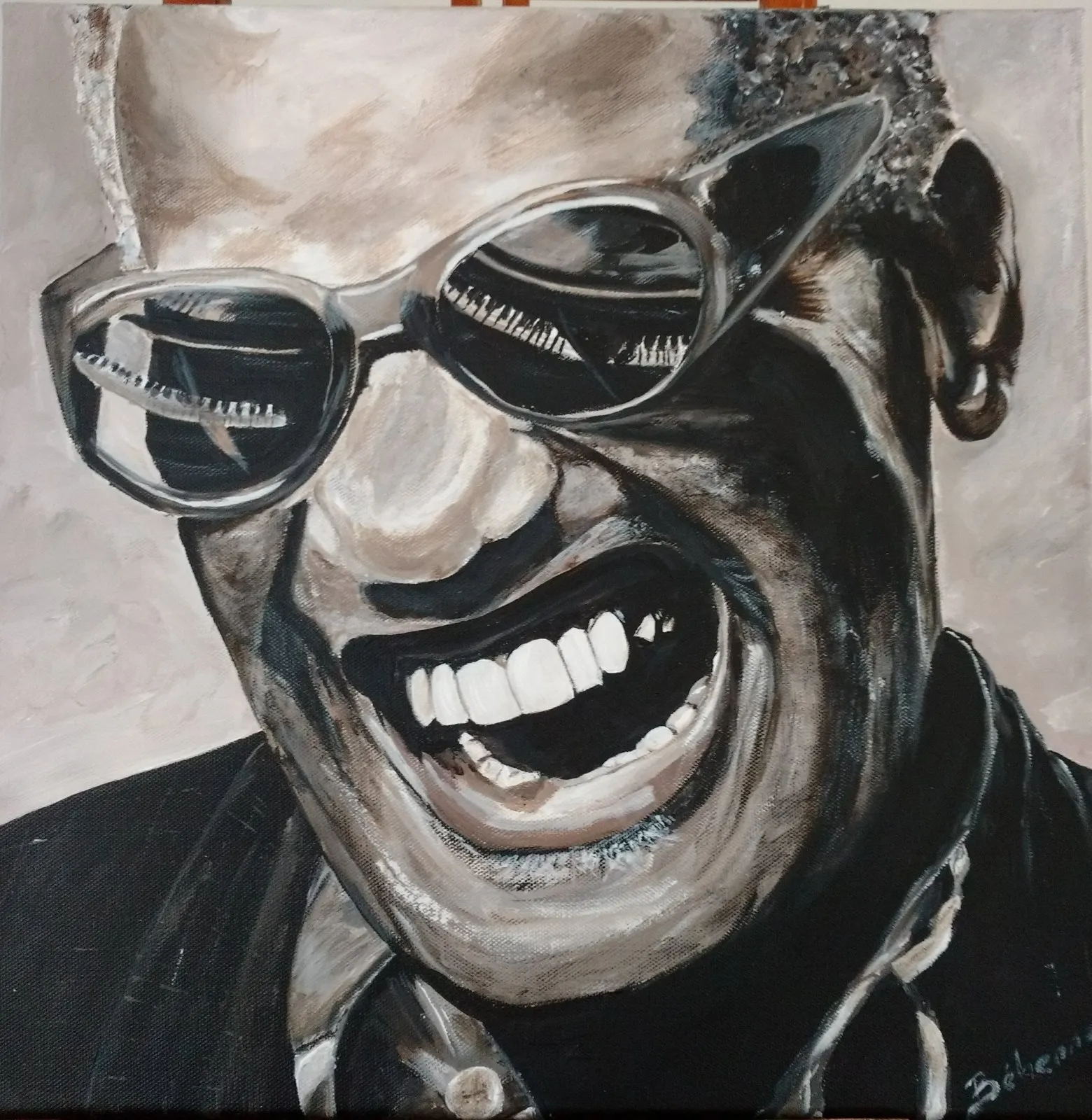 Ray charles, acrylique de Béhenne