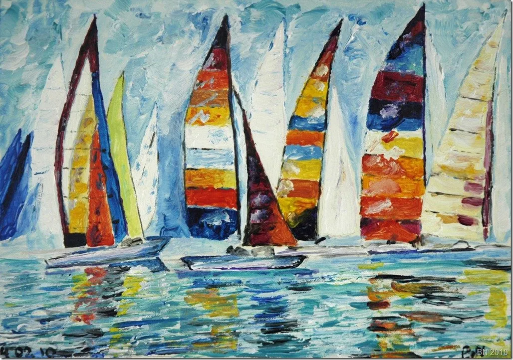 Régate, acrylique de Béhenne
