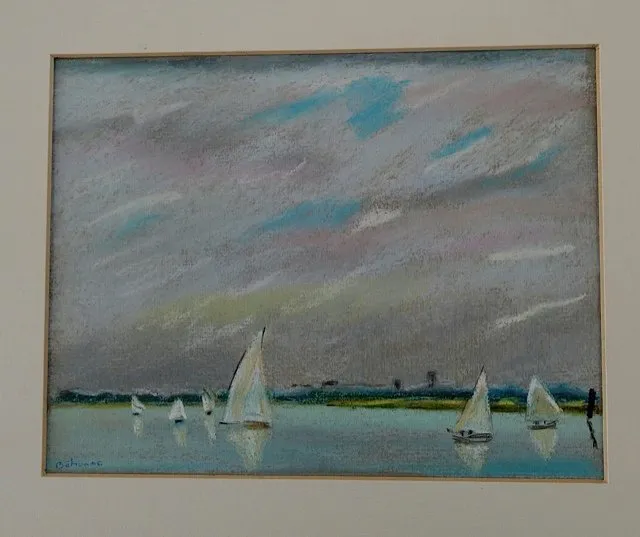 Voiliers, pastel de Béhenne